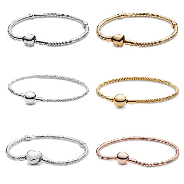 Fine Jewelry autêntico 925 esterlina prata bead apto pandora charme pulseiras momentos serpente cadeia de amizade friendship bangles cadeia de segurança pingente diy pérolas