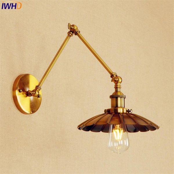 

wall lamp retro copper vintage led edison adjustable swing long arm light fixtures loft industrial sconces apliks