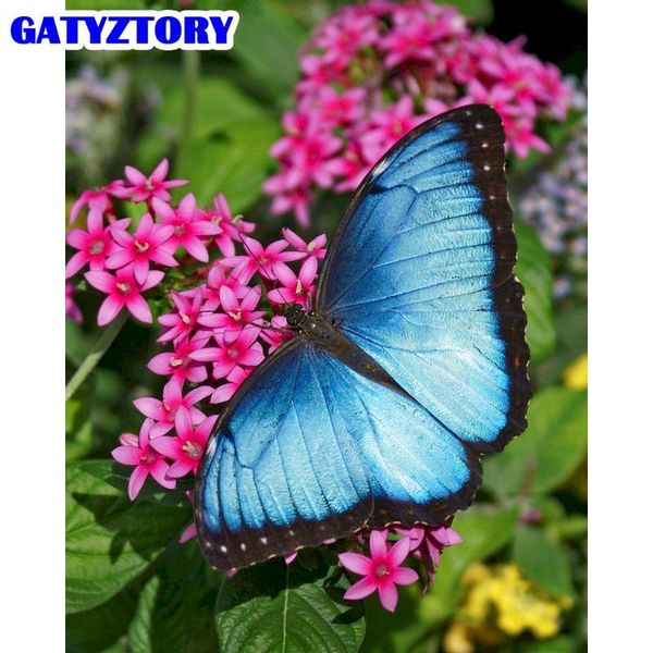 

diy oil painting by numbers for adults blue butterfly acrylic paint kits handmade drawing on canvas home decoration ar paintings