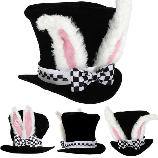 

kids easter rabbit with checkered perforce cute er bunny ears plush costume party hat bowknot funny gift veet