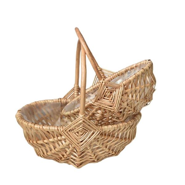 

other garden supplies 2pcs flower baskets rattan woven arrangement home decor