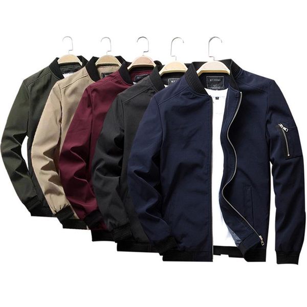 

men's jackets bomber jacket military male outerwear baseball coats fashion slim casual mens big size, Black;brown