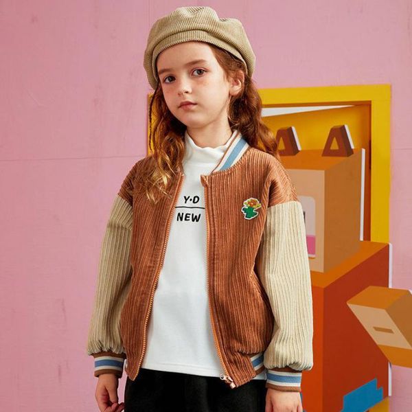 

jackets autumn winter corduroy for girls long sleeve warm coats with pockets children teens outdoor casual outerwear clothing, Blue;gray
