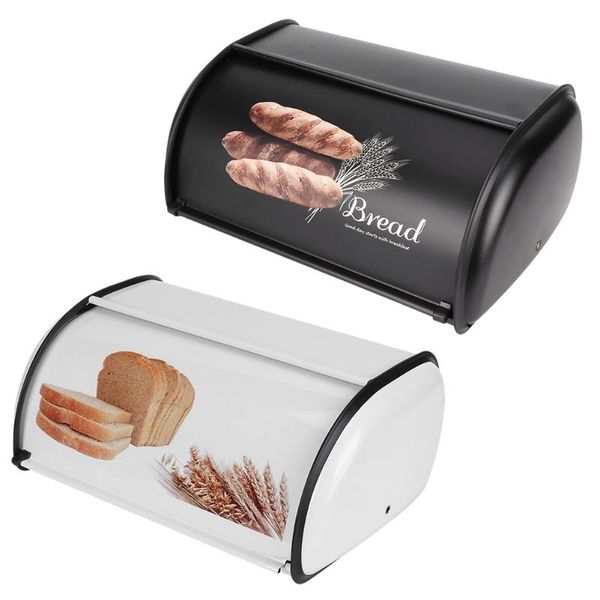 

storage bottles & jars large capacity anti-skid bottom stainless steel bread box holder bin container kitchen organizer for household