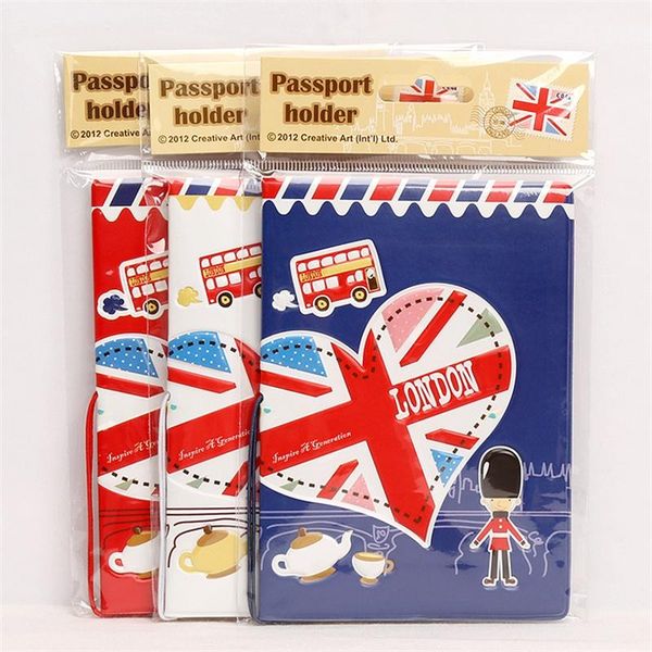 

card holders england london 3d travel passport cover,card bag simple,pvc leather holder ,business, Brown;gray