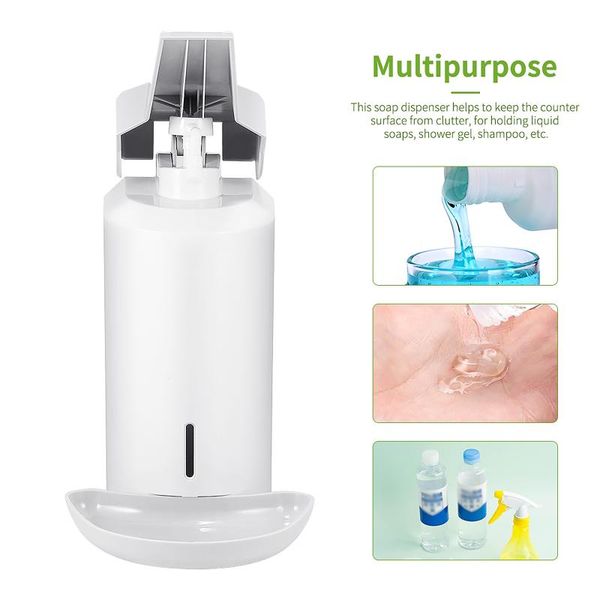 

liquid soap dispenser 1000ml self adhesive wall mounted manual bathroom shower gel shampoo holder