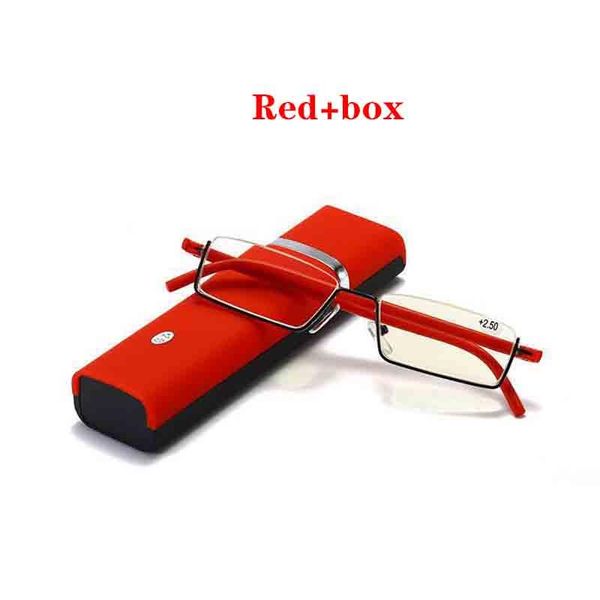 

sunglasses anti blue light half frame reading glasses men women portable with case black red eyewear ag35, White;black
