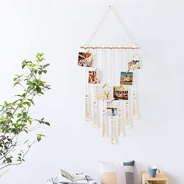 

tapestries boho style woven tapestry tassel po clip nordic home decoration wall hanging handmade