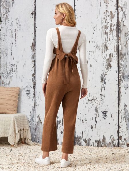 

emery rose tie back corduroy jumpsuit without j2ct#, White