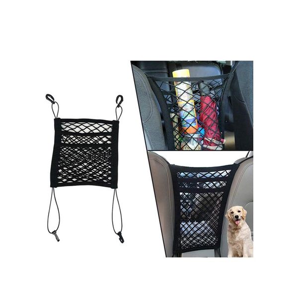 

car organizer elastic auto net seat storage bag back mesh three layer