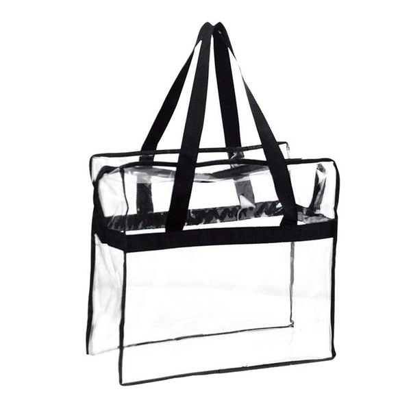 

tote bag, sturdy pvc construction zippered stadium security travel & gym clear perfect for work, school, sports games a bag organizer, Blue;pink