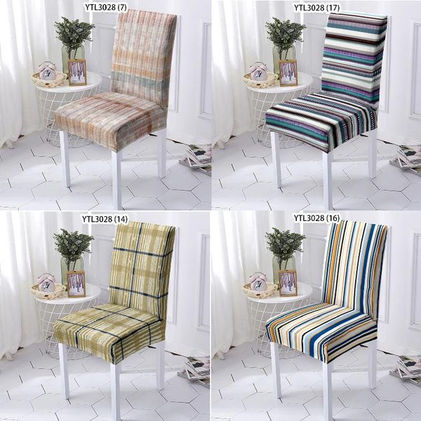 

chair covers geometric striped lattice dining chairs room cover stretch living office home