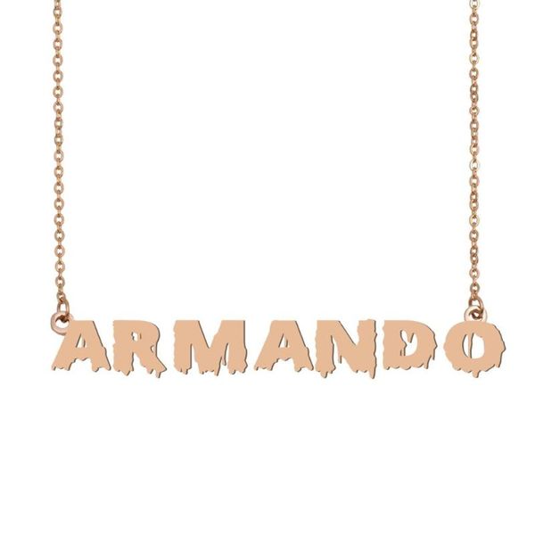 

pendant necklaces armando name necklace , cool bloody art for halloween and santa's day jewelry gift kids boys girls, Silver