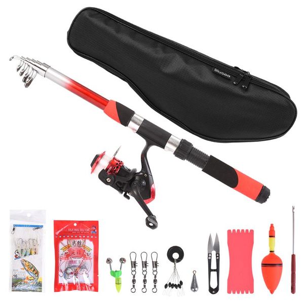 

fishing rod and spinning reel set combo baits hooks bag kit tackle boat rods