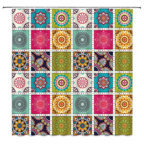 

mandala shower curtain bohemia morocco colorful patchwork tribal ethnic vintage flower polyester fabric bathroom decor set 70Ã70