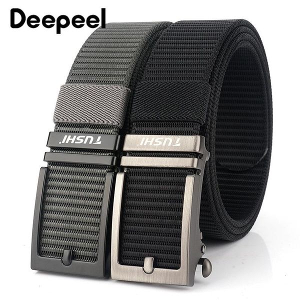

belts deepeel 1pc 3.4cm*120cm thickened toothless automatic buckle youth canvas nylon casual wild trend belt jeans accessories, Black;brown