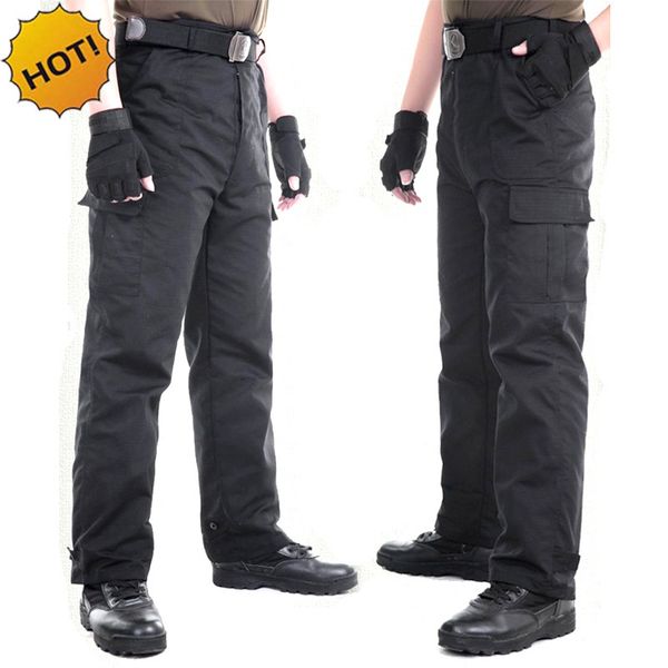 

men's pants commando male loose tactical combat trousers black pants overalls warfare security camouflage cargo iq2i