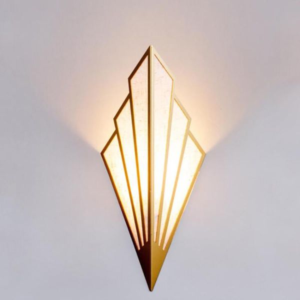 

wall lamp vintage sconce lighting hallway linen lampshade fan-shaped for home living room el restaurant decorative