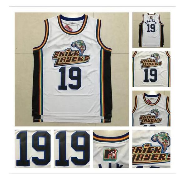 

#19 aaliyah bricklayers stitched 1996 mtv rock n jock jersey movie basketball jersey size s, Black