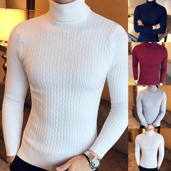

men's sweaters slim for male 2021 autumn winter and pullovers turtleneck knitted warm-keep clothes sweater pdg2231, White;black