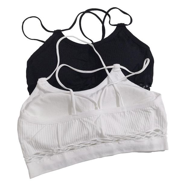 

gym clothing women hollow yoga sports bra no steel ring cross beauty back underwear running fitness shockproof bras, White;black