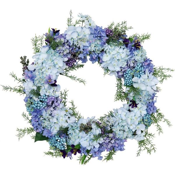 

decorative flowers & wreaths artificial hydrangea wreath christmas for front door wall windows wedding party farmhouse home decoration