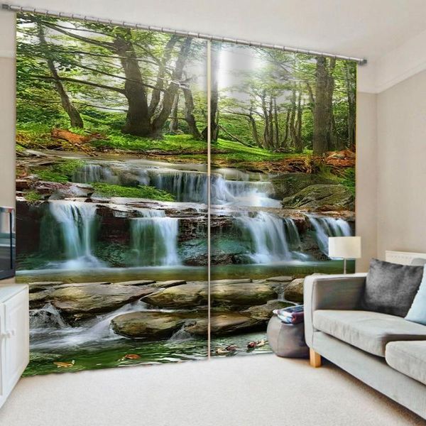 

waterfall luxury blackout 3d window curtain for living room office bedroom scenery curtains drapes cortinas &
