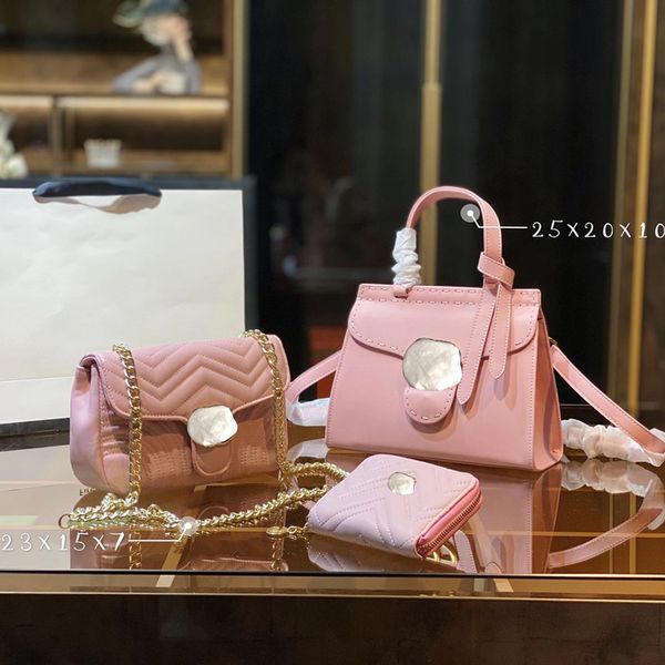 

designer fashion woman luxury shoulder bags three-piece totes handbag genuine leather classic pattern design super large capacity gifts 03