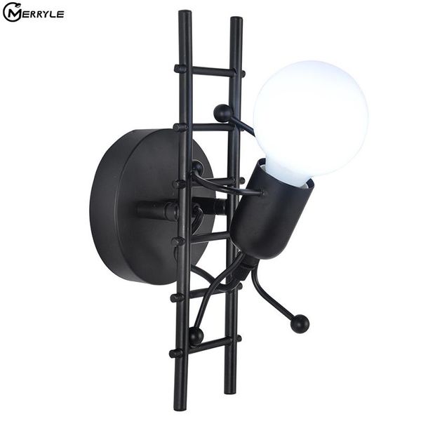 

wall lamp lamps creative metal cartoon robot stairs sconce e27 e26 for bedroom bedside living room kitchen aisle corridor lighting