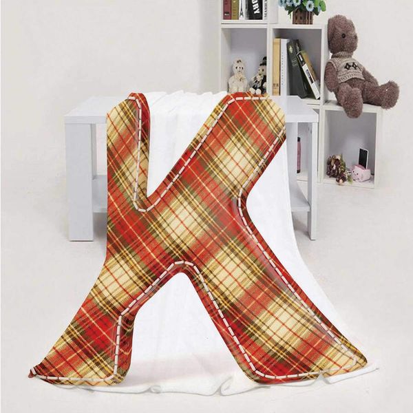 

Textile Letter Isolated on a White,House Flannel Throw Microfiber Blanket