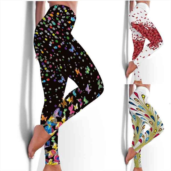 

30 summer womens seamless leggings fitness floral printing breathable hip lifting exercise fitness pants pantalones de mujer, Black