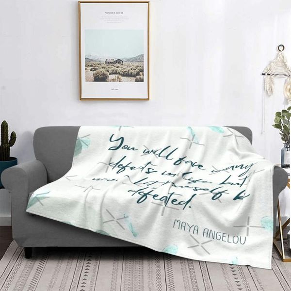

blankets never be defeated maya angelou blanket bedspread bed plaid throw covers kawaii beach towel luxury