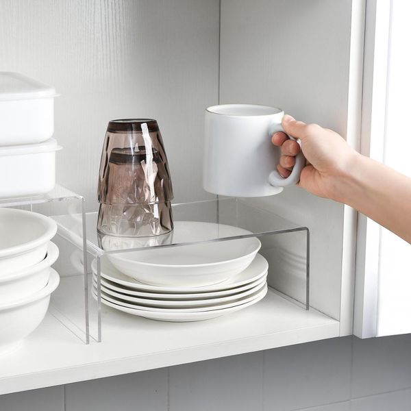 

acryic ayered storage rack for kitchen cabinets divider and organizer transparent home deskstorage racks