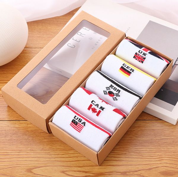 5 Paare/Box Adererror Sportsocken Buchstabe A Einfache Bootssocken Herren Damen Adererror Mode Paar Kurze Socken Gamaschen