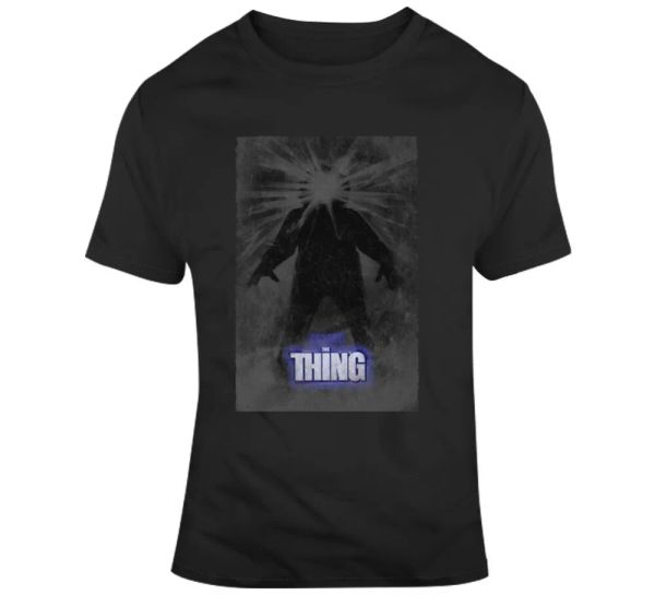 

the thing kurt russell john carpenter movie 80s horror t shirt, White;black