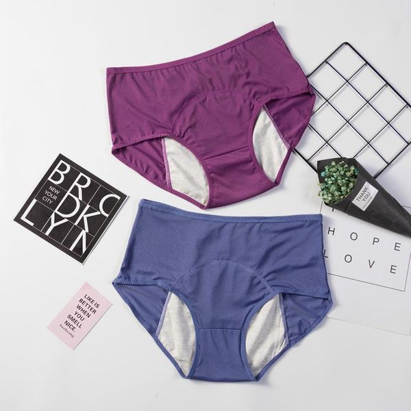 

women's panties 2pcs leak proof menstrual physiological pants women underwear safty lingerie ecmln drop, Black;pink