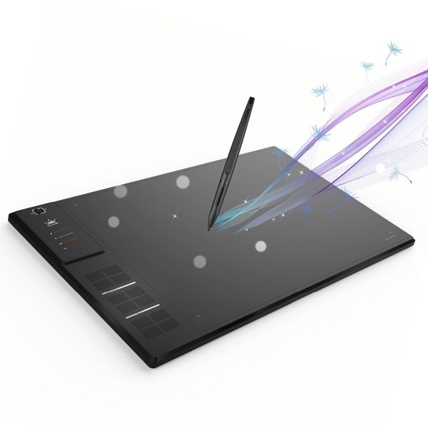 Huion giano wh1409 14 polegadas 8192 níveis wireless digital gráfico s caneta de arame animação desenho tablet