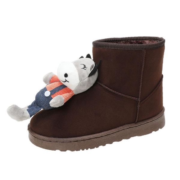 

boots fashionable personality with doll warm plush, Black