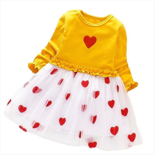 

autumn winter knitted embroidery girl dress love casual party princess children kids dresses for girls year clothing, Red;yellow