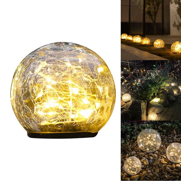 

solar light outdoor lighting powered waterproof lawn lamp garden decoration roadside glass ball crack lamps