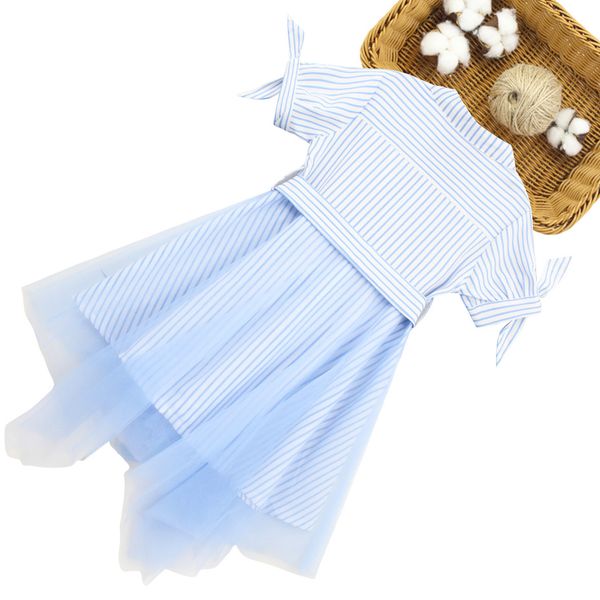 

dresses for girls striped blouse dress for girls casual kids mesh dress teenage summer costumes for girls 6 8 10 12 14, Red;yellow
