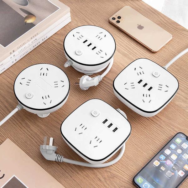 

multifunctional usb multi hole power socket strip take-up plug-in board