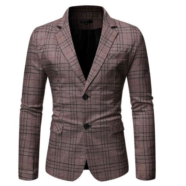 

men's suits & blazers male check formal casual business office jacket suit prom daily life single gray breasted coffee, White;black