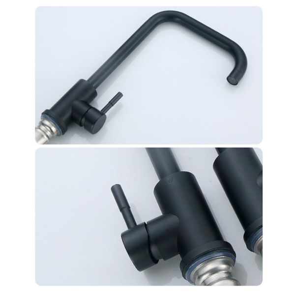 

1pc stainless steel black stoving varnish rotatable kitchen sink bathroom faucets