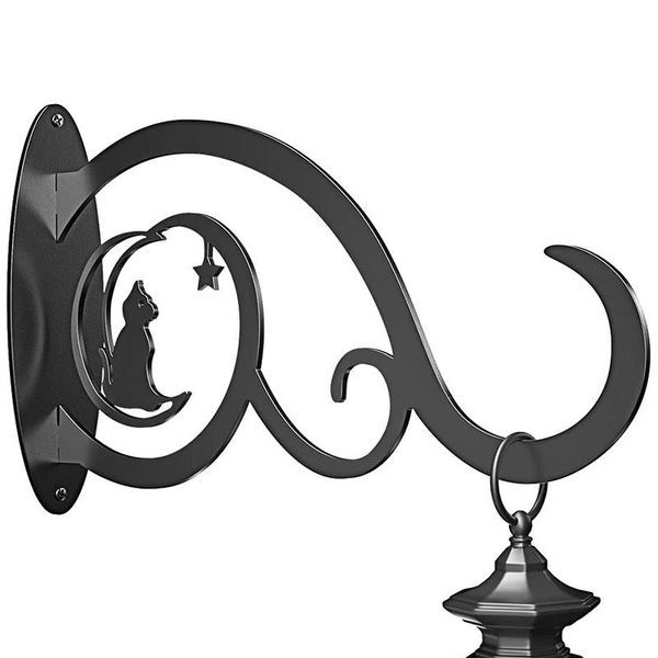 

hooks & rails 10 inch plant bracket, decorative plants hangers outdoor, premium iron wall for hanging bird feeder, lanterns