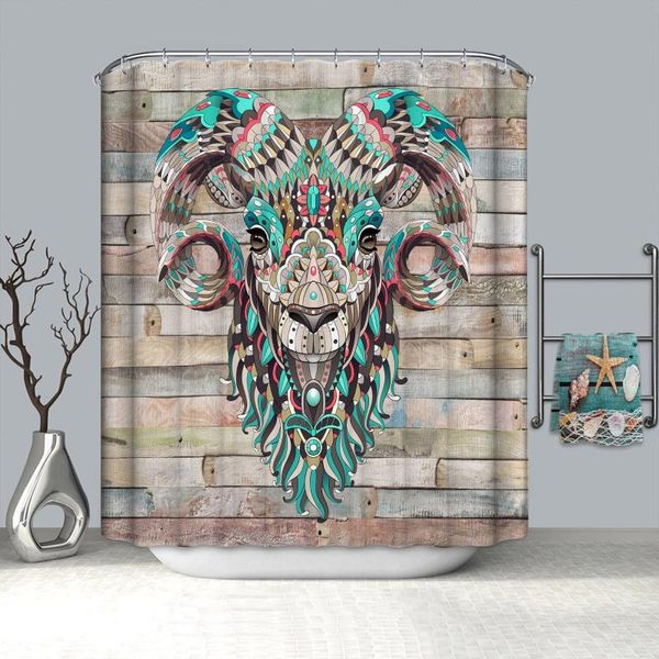 

goat 3d shower curtain bathroom waterproof douchegordijn drop curtains