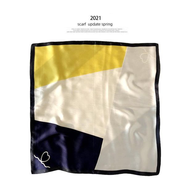 

scarves square 100% real silk scarf women bufanda shawls wraps lady neckerchief natural 2021 foulard femme bandana pashmina, Blue;gray