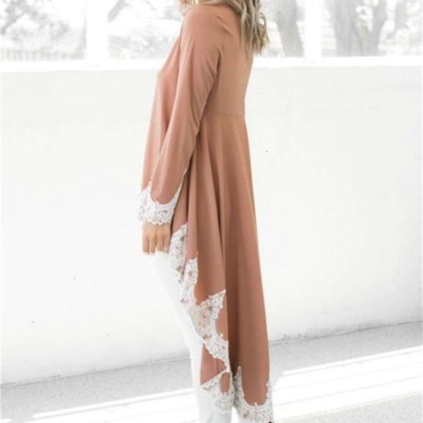 

long sleeve dresses casual dress with irregular lace stitching, Black;gray