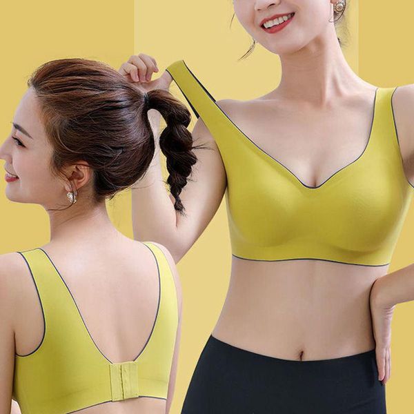 

bras ly sports wrapped chest contrasting color tube wireless vest style underwear, Red;black