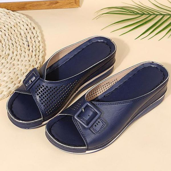 

slippers wedges sandals women summer shoes fashion hollow out peep toe platform ytmtloy indoor house zapatillas mujer casa, Black